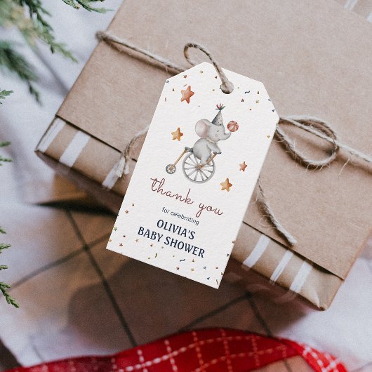 Étiquettes-cadeau Balise cadeau d'anniversaire de cirque Whimsal Ani