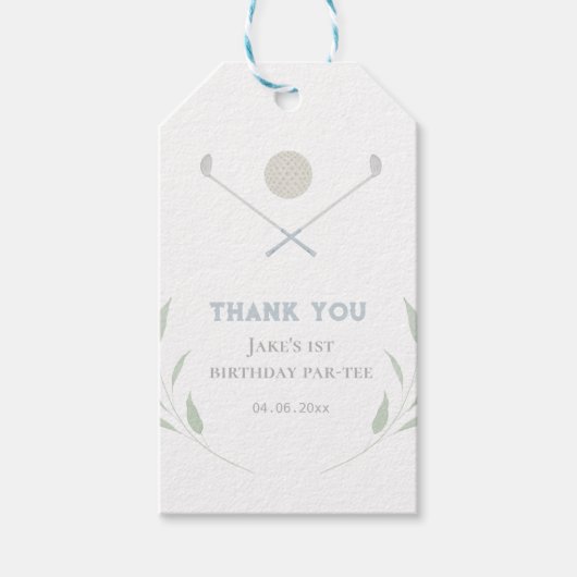 Étiquettes-cadeau Balise cadeau d'anniversaire de golf (Devant)