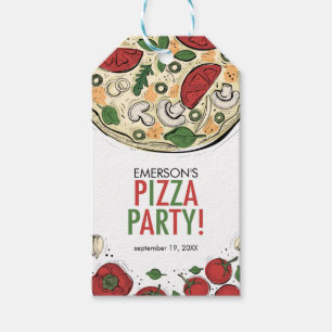 Étiquettes-cadeau Balise cadeau d'anniversaire de la fête de la pizz