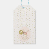 Étiquettes-cadeau Balise cadeau d'anniversaire de lapin d'or rose Fl (Dos)