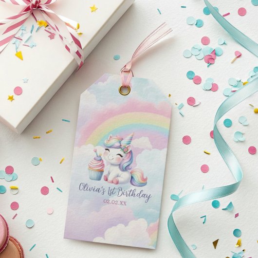 Étiquettes-cadeau Balise cadeau d'anniversaire de l'arc-en-ciel de l