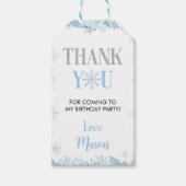 Étiquettes-cadeau Balise cadeau d'anniversaire de Merci de Snowflake (Devant)