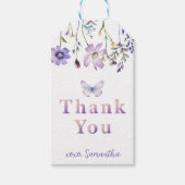 Étiquettes-cadeau Balise cadeau d'anniversaire de papillon Fleur sau (Devant)