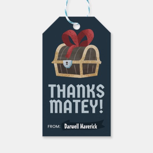 Étiquettes-cadeau Balise cadeau d'anniversaire de thème pirate (Devant)