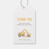 Étiquettes-cadeau Balise cadeau d'anniversaire des camions de constr (Devant)