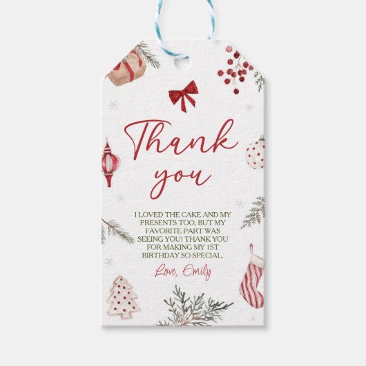 Étiquettes-cadeau Balise cadeau d'anniversaire Oh What Fun Christmas (Devant)