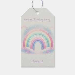Étiquettes-cadeau Balise cadeau d'anniversaire Pastel Rainbow