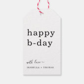 Étiquettes-cadeau Balise cadeau d'anniversaire simple et heureux (Dos)