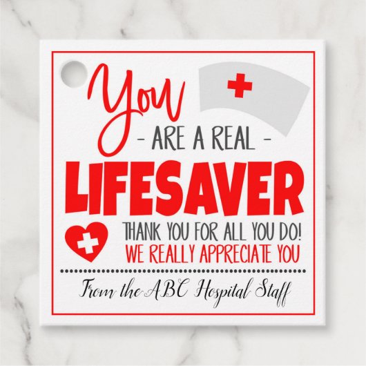 Étiquettes Cadeau Balise Cadeau d'appréciation de l'infirmière (Devant)