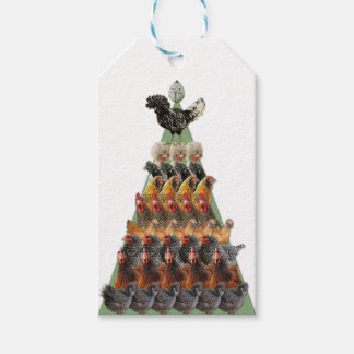 Étiquettes-cadeau Balise cadeau d'arbre de Noël de poulet