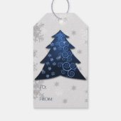Étiquettes-cadeau Balise cadeau d'arbre de Noël Festif Bleu (Dos)