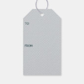 Étiquettes-cadeau Balise cadeau d'arbre de Noël moderne bleu et vert (Dos)