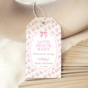 Étiquettes-cadeau Balise cadeau de Baby shower de fille Love Shack