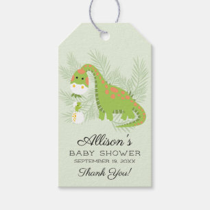 Étiquettes-cadeau Balise cadeau de Baby shower Dino Love Boys