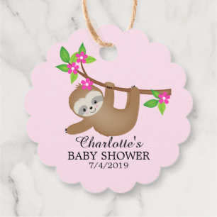 Étiquettes Cadeau Balise Cadeau de Baby shower Filles Fentes Douces