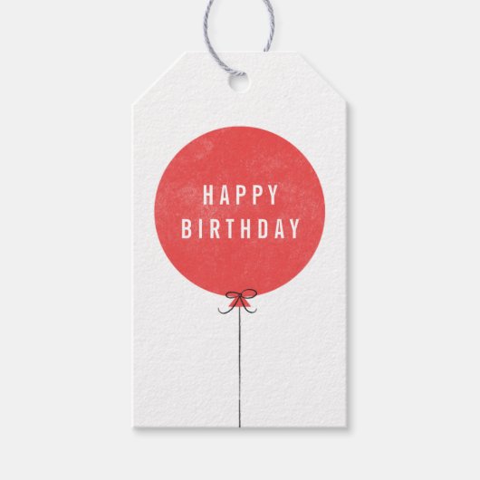 Étiquettes-cadeau Balise cadeau de ballon - Rouge (Devant)