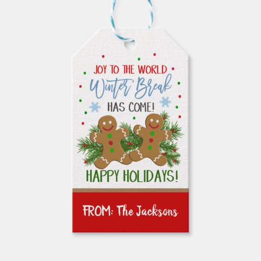 Étiquettes-cadeau Balise cadeau de biscuits de Noël (Devant)