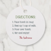 Étiquettes Cadeau Balise cadeau de bombe à chocolat chaud (Dos)