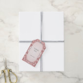 Étiquettes-cadeau Balise cadeau de cadre de fleurs roses (Avec de la ficelle)