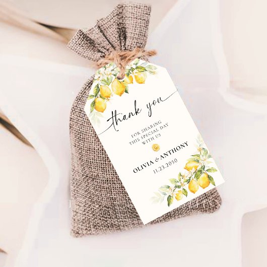 Étiquettes-cadeau Balise cadeau de cérémonie Mariage citron vert