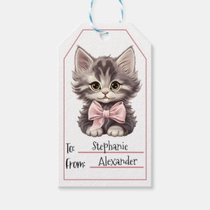 Étiquettes-cadeau Balise Cadeau de chat adorable - Joli thème animal