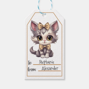 Étiquettes-cadeau Balise Cadeau de chat adorable - Joli thème animal