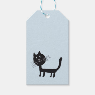 Étiquettes-cadeau Balise cadeau de chat noir
