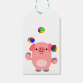 Étiquettes-cadeau Balise cadeau de cochon de dessin jetable mignon (Devant)