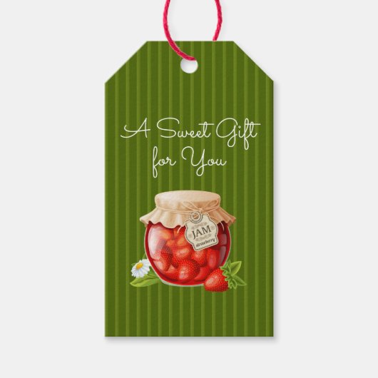 Étiquettes-cadeau Balise cadeau de confiture de fraises (Devant)