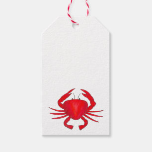 Étiquettes-cadeau Balise cadeau de Crabes rouges Maryland Crab Beach