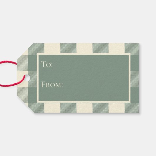 Étiquettes-cadeau Balise cadeau de En vichy de vacances de Buffalo C (Dos (Horizontal))