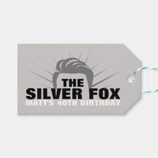 Étiquettes-cadeau Balise cadeau de fête d'anniversaire pour hommes (Devant (Horizontal))