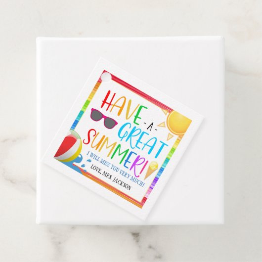 Étiquettes Cadeau Balise cadeau de fin d'année scolaire (En situation)