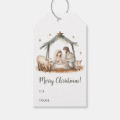 Étiquettes-cadeau Balise Cadeau de la crèche de Noël (Devant)