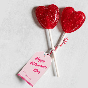 Étiquettes-cadeau Balise cadeau de la Saint-Valentin rose pâle doubl