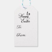 Étiquettes-cadeau Balise cadeau de lapin de Pâques heureux (Dos)