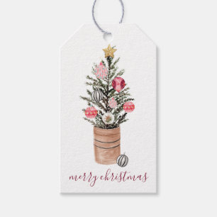Étiquettes-cadeau Balise cadeau de l'arbre de Noël rustique et des o