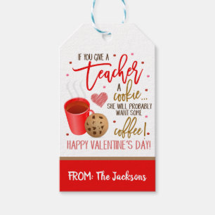 Étiquettes-cadeau Balise cadeau de l'enseignant de Valentine