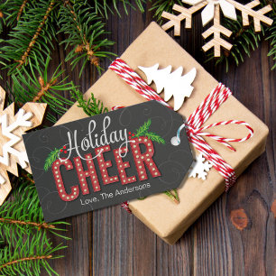 Étiquettes-cadeau Balise cadeau de Marquee Cheer Holiday