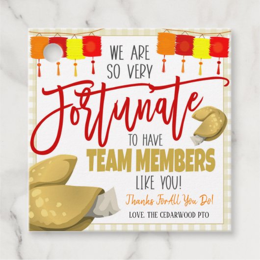 Étiquettes Cadeau Balise cadeau de Merci de biscuits Fortune (Devant)