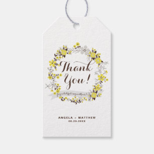 Étiquettes-cadeau Balise cadeau de Merci de Mariage de courge fleuri