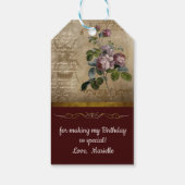 Étiquettes-cadeau Balise cadeau de Merci Ephemera Roses rouges victo (Dos)