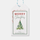 Étiquettes-cadeau Balise cadeau de Noël Arbre rustique vert plaid (Devant)