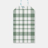 Étiquettes-cadeau Balise cadeau de Noël Arbre rustique vert plaid (Dos)