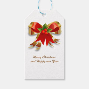 Étiquettes-cadeau Balise cadeau de Noël Bow
