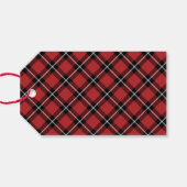 Étiquettes-cadeau Balise cadeau de Noël classique Rouge Noir Tartan (Dos (Horizontal))