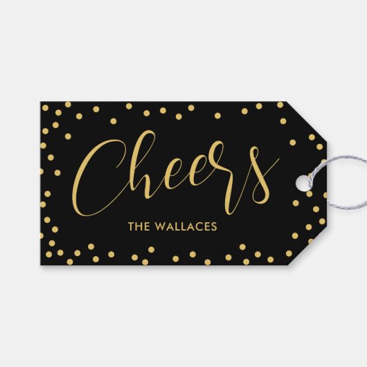 Étiquettes-cadeau Balise cadeau de Noël de Bubbly Cheer (Devant (Horizontal))