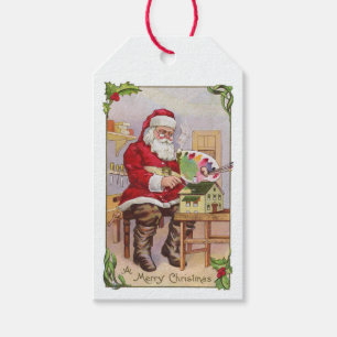 Étiquettes-cadeau Balise cadeau de Noël de l'artiste Santa Clause de