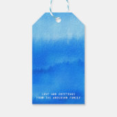 Étiquettes-cadeau Balise cadeau de Noël de pin bleu glace (Dos)