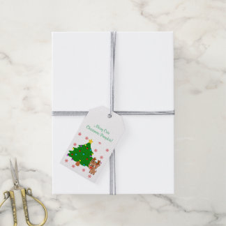 Étiquettes-cadeau Balise cadeau de Noël de rennes roux roudolphe arb
